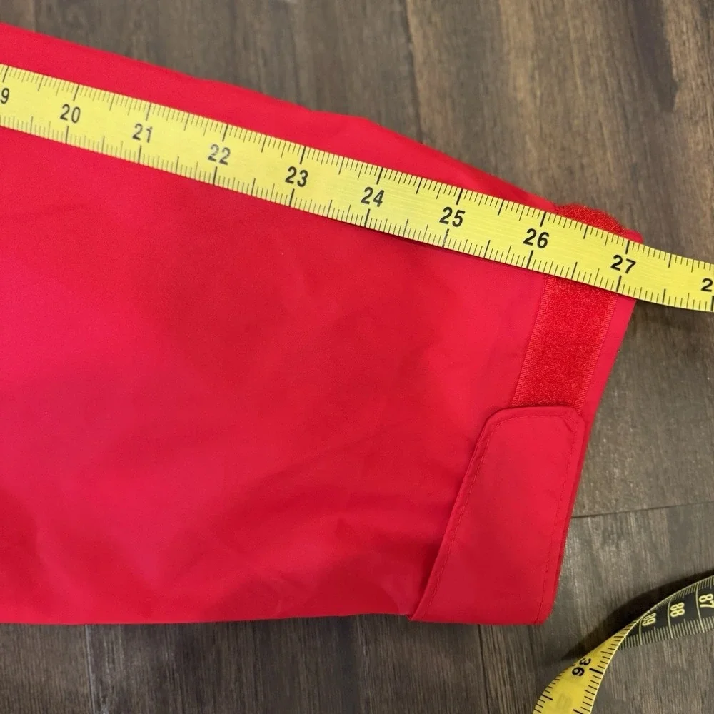 Columbia Windbreaker Jacket Size Men's XL Red Gray Hood Packable Full Zip Up